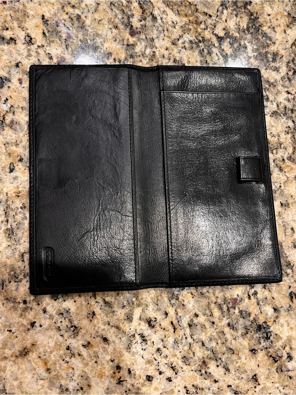 Coach Black Vintage Leather Checkbook Cover Wallet Organizer Men Travel Luxury